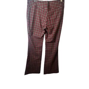 Celine by Champion Red Plaid Trousers Straight Leg Pants Size L Made in USA